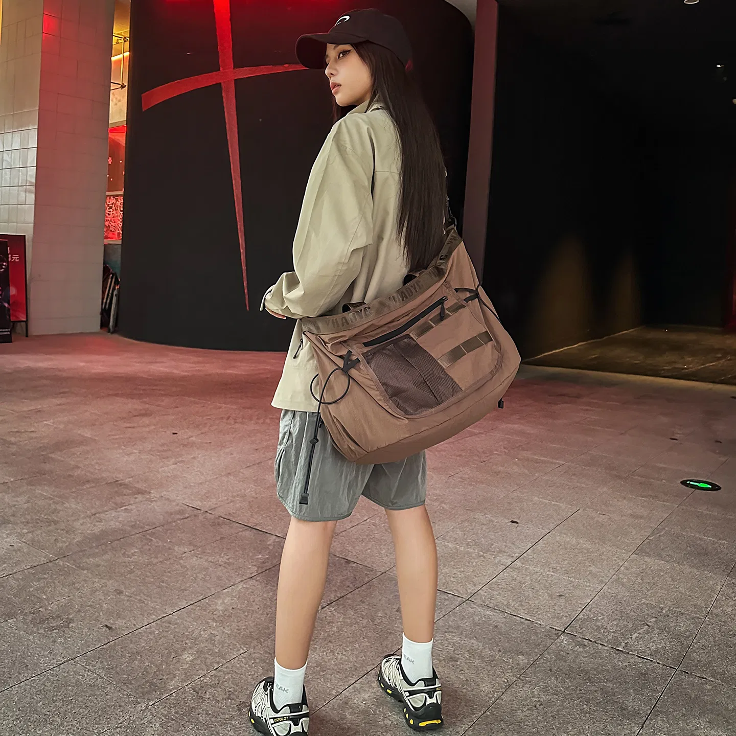 Multi-Pocket Nylon Shoulder Bag — detail 5