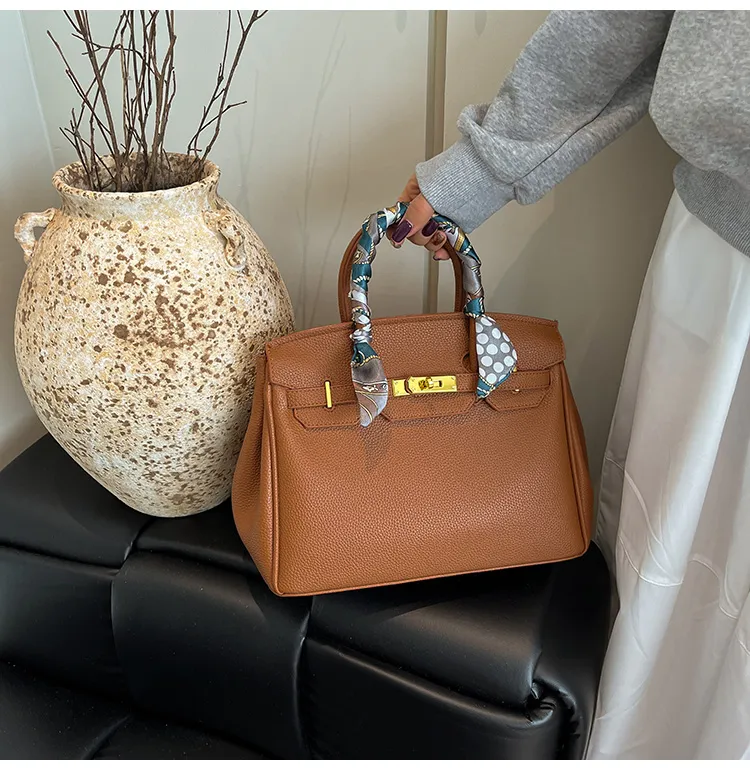 Scarf-Handle Turn-Lock Satchel — detail 4