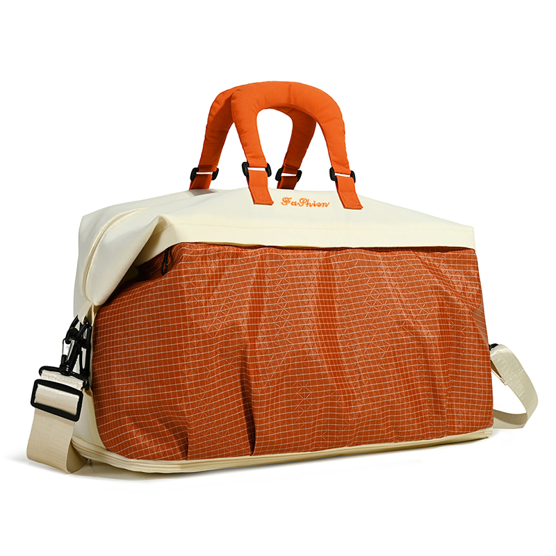 Textured Two-Tone Weekender Bag