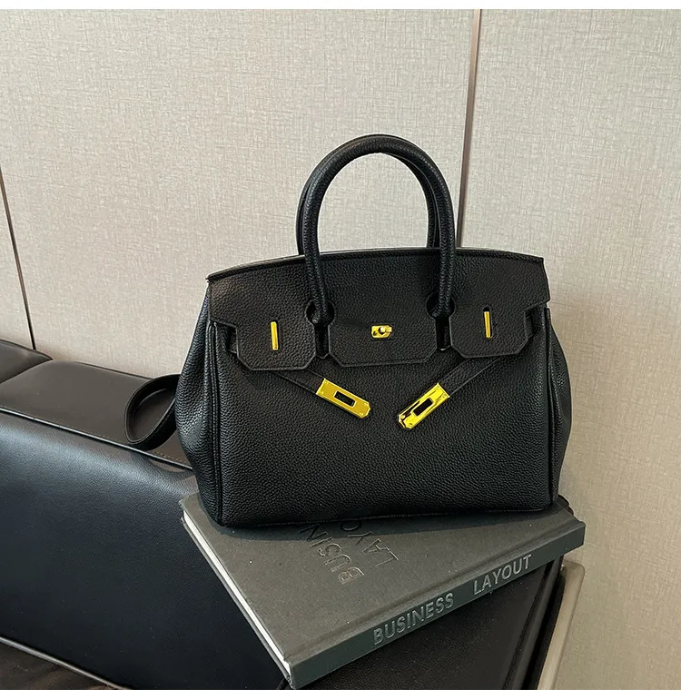 Scarf-Handle Turn-Lock Satchel — detail 2