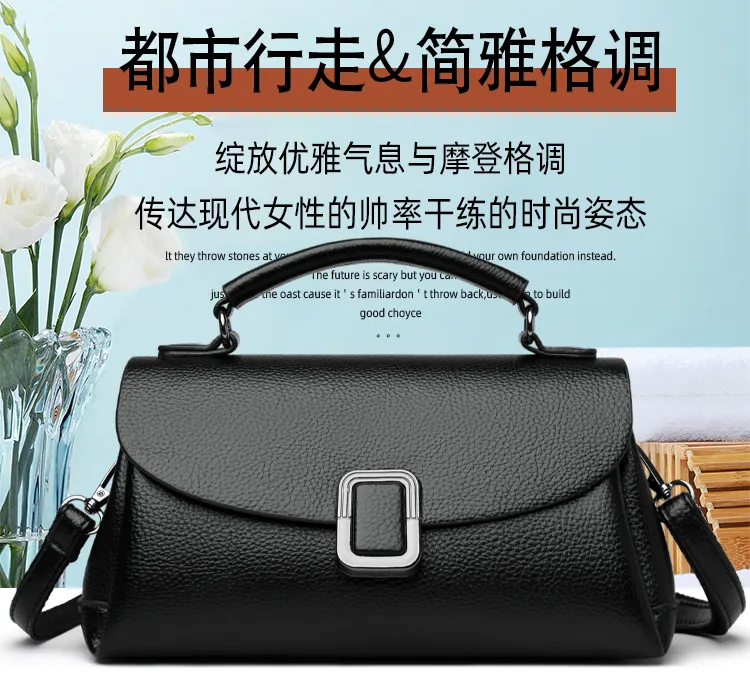 Buckle-Flap Top-Handle Crossbody Bag — detail 1