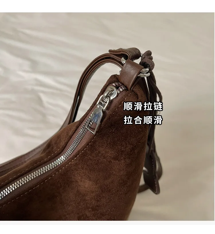 Suede-Effect Panelled Hobo Bag — detail 5