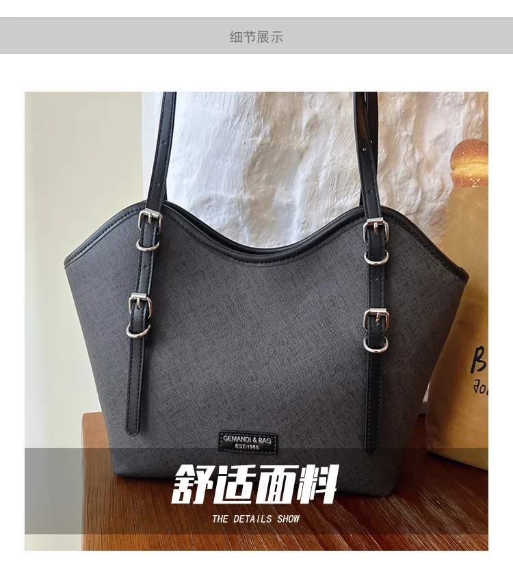 Twin-Buckle Everyday Shoulder Tote — detail 4