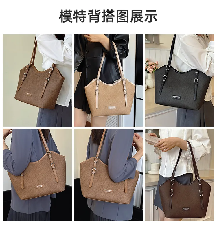 Twin-Buckle Everyday Shoulder Tote — detail 8