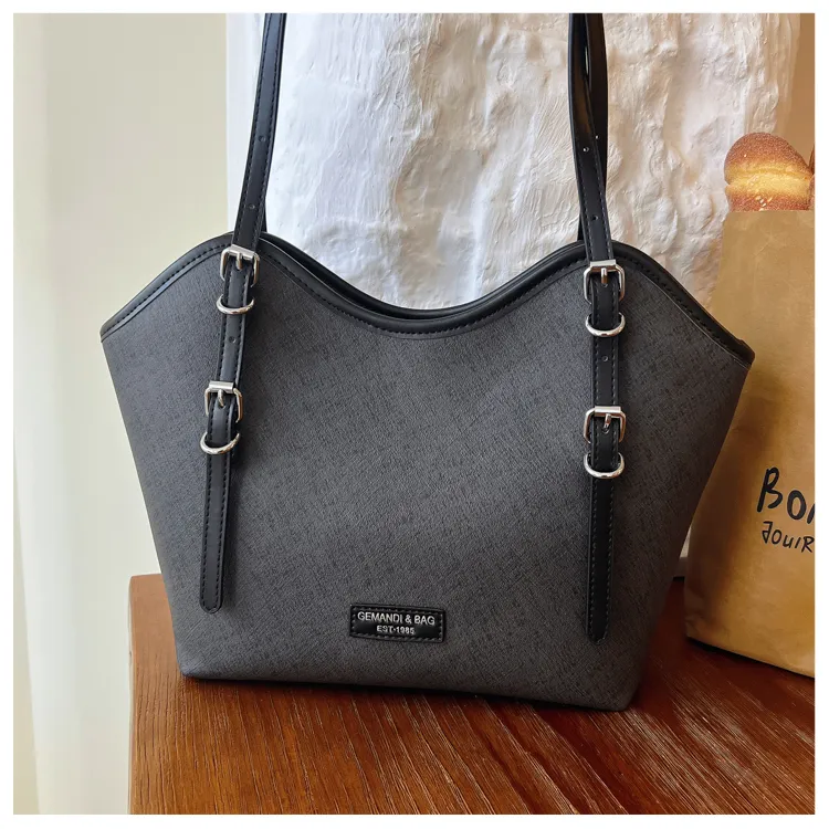 Twin-Buckle Everyday Shoulder Tote — detail 10